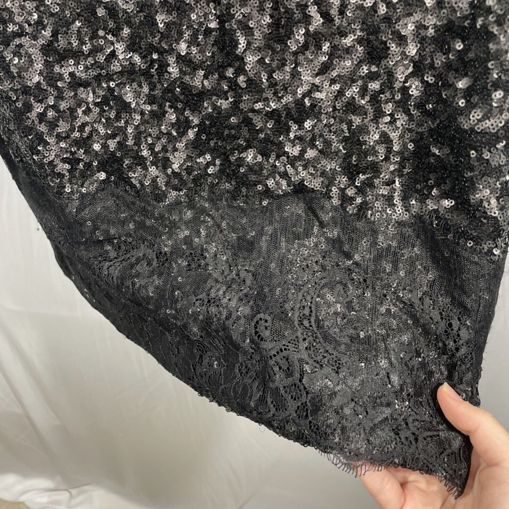 NEW Dress The Population [ Medium ] Kate Lace Trim Long‎ Sleeve Sequin Dress - Picture 10 of 12